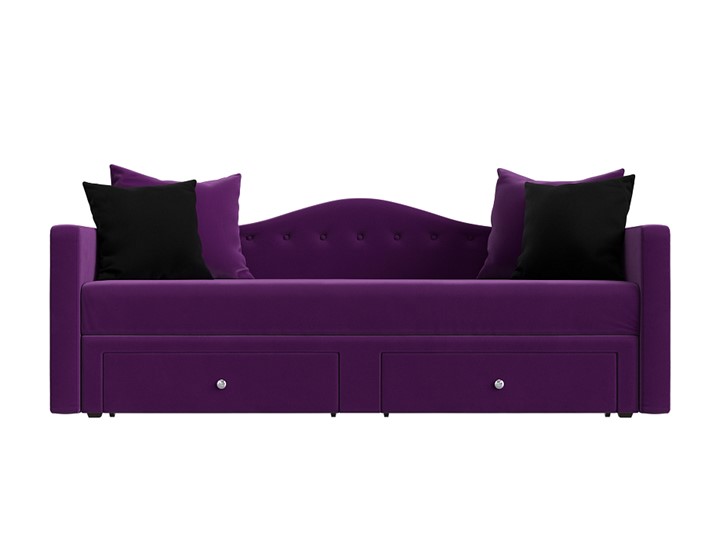 Диван-кровать Дориан, Фиолетовый/Черный (Микровельвет) в Челябинске - изображение 1