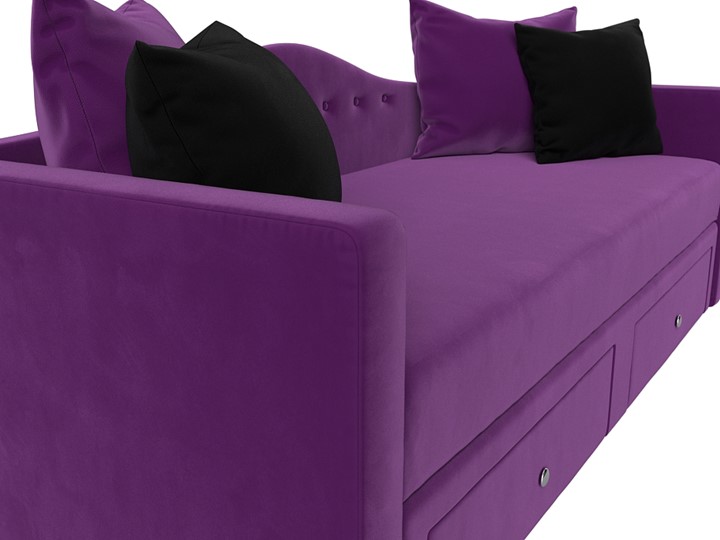 Диван-кровать Дориан, Фиолетовый/Черный (Микровельвет) в Челябинске - изображение 3