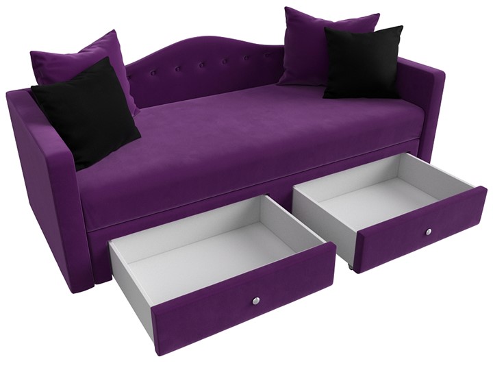 Диван-кровать Дориан, Фиолетовый/Черный (Микровельвет) в Челябинске - изображение 5