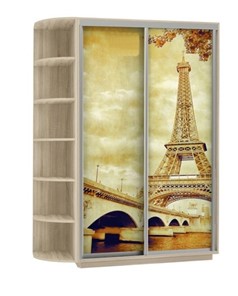 Шкаф 2-створчатый Хит, 1500x600x2200, фотопечать, со стеллажом, париж, дуб сонома в Златоусте