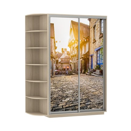 Шкаф 2-х створчатый Экспресс 1500x600x2200, со стеллажом, Улица/шимо светлый в Челябинске - изображение