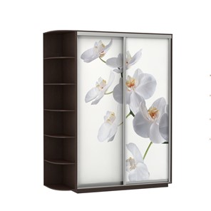 Шкаф двухдверный Е1 Экспресс 1900x600x2200, со стеллажом, Орхидея белая/венге в Челябинске