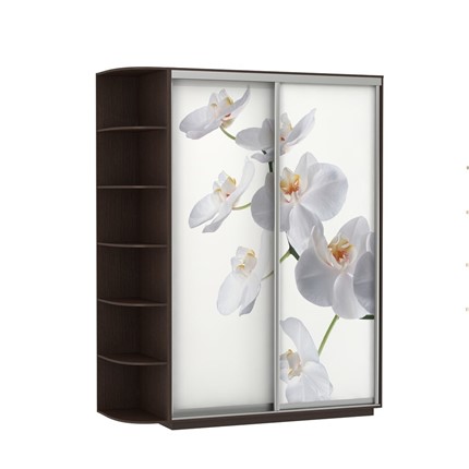 Шкаф двухдверный Экспресс 1900x600x2200, со стеллажом, Орхидея белая/венге в Челябинске - изображение