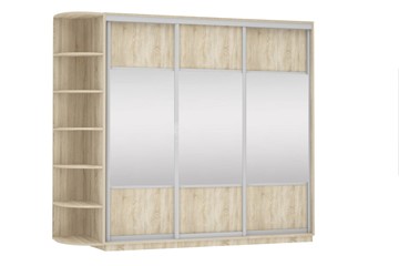 Шкаф трехдверный Экспресс (Комби), со стеллажом 2400х600х2200, дуб сонома в Магнитогорске