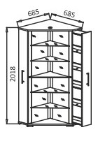 Угловой шкаф Витрина - 2 в Копейске - изображение 2