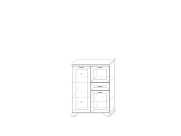 Низкий шкаф (1 стеклодверь) Сиена, Бодега белый / патина золото в Челябинске - предосмотр 1