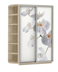 Шкаф 2-створчатый Экспресс 1700x600x2400, со стеллажом, Орхидея белая/дуб сонома в Челябинске