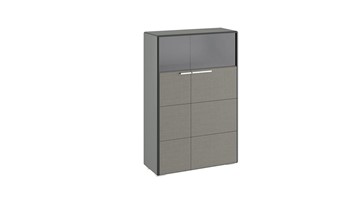 Распашной шкаф Наоми комбинированный двухстворчатый, цвет Фон серый, Джут ТД-208.07.29 в Магнитогорске