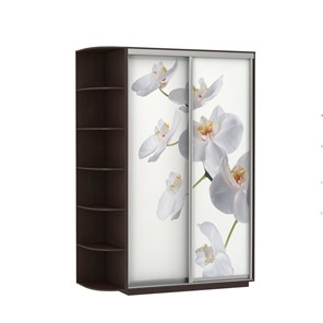 Шкаф 2-дверный Е1 Экспресс 1500x600x2200, со стеллажом, Орхидея белая/венге в Челябинске