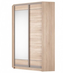 Угловой шкаф Аларти (YA-230х1250(602) (2) Вар. 5; двери D1+D2), с зеркалом в Магнитогорске
