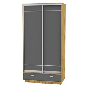 Шкаф 2-х дверный Весенний HK3, 2385х1200х600 (D1D1), ДВ-Графит в Миассе