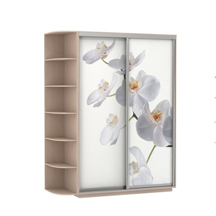Шкаф Экспресс 1900x600x2200, со стеллажом, Орхидея белая/дуб молочный в Челябинске - изображение