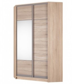 Угловой шкаф Аларти (YA-230х1250(602) (2) Вар. 3; двери D3+D4), с зеркалом в Миассе
