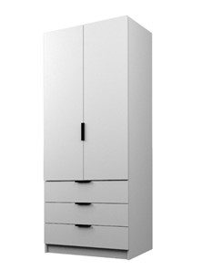 Распашной шкаф ЭШ1-РС-19-8-3я, Белый 190х80х52 в Миассе