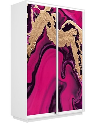 Шкаф Экспресс 1200x450x2200, Абстракция розовая/белый снег в Челябинске - изображение
