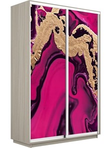 Шкаф 2-х дверный Экспресс 1200x450x2200, Абстракция розовая/шимо светлый в Златоусте