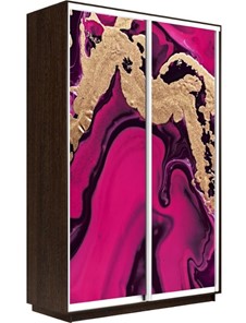 Шкаф 2-х дверный Экспресс 1200x450x2200, Абстракция розовая/венге в Челябинске - предосмотр