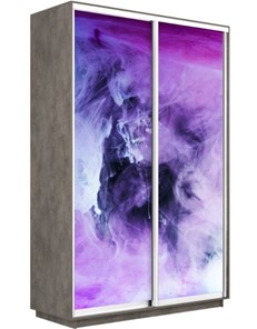 Шкаф Экспресс 1200x450x2200, Фиолетовый дым/бетон в Челябинске - предосмотр