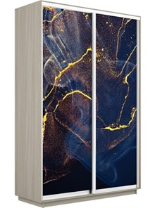 Шкаф 2-створчатый Экспресс 1200x450x2400, Абстракция золотая пыль/шимо светлый в Челябинске - предосмотр