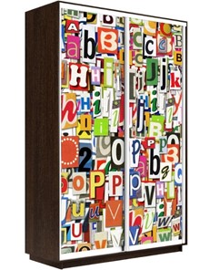 Шкаф 2-дверный Экспресс 1200x450x2400, Буквы/венге в Челябинске - предосмотр