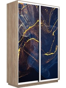Шкаф 2-дверный Экспресс 1200x600x2400, Абстракция золотая пыль/дуб сонома в Магнитогорске