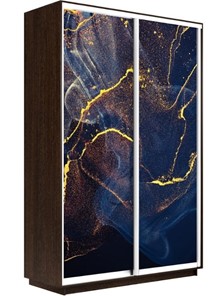 Шкаф 2-дверный Экспресс 1400x450x2200, Абстракция золотая пыль/венге в Челябинске - предосмотр