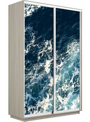 Шкаф 2-дверный Экспресс 1600x450x2400, Морские волны/шимо светлый в Челябинске - изображение