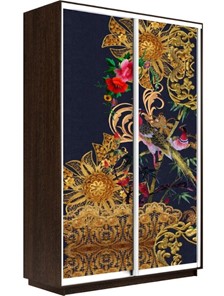 Шкаф 2-х дверный Экспресс 1600x600x2200, Золотой орнамент/венге в Магнитогорске