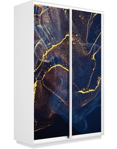 Шкаф 2-створчатый Экспресс 1600x600x2400, Абстракция золотая пыль/белый снег в Челябинске - предосмотр