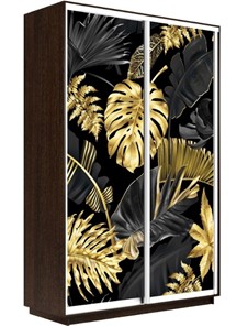 Шкаф 2-дверный Экспресс 1600x600x2400, Листья золото/венге в Челябинске