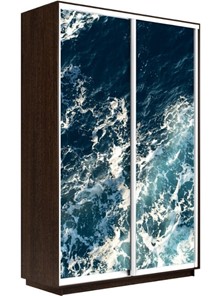 Шкаф 2-х дверный Экспресс 1600x600x2400, Морские волны/венге в Челябинске