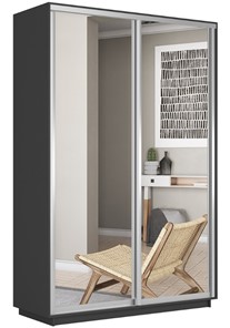Шкаф 2-дверный Экспресс (2 зеркала) 1200x450x2200, серый диамант в Копейске