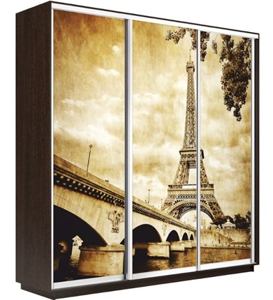 Шкаф 3-дверный Экспресс 2100х600х2200, Париж/венге в Челябинске - изображение