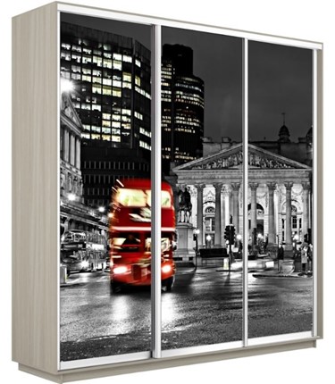 Шкаф 3-створчатый Экспресс 2100х600х2400, Ночной Лондон/шимо светлый в Златоусте - изображение