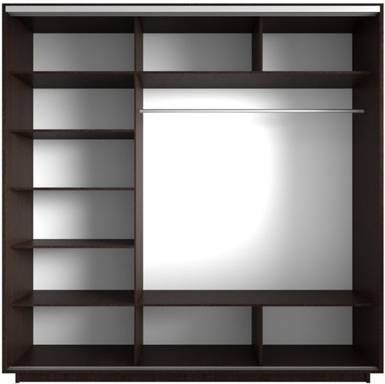 Шкаф 3-створчатый Экспресс со стеллажом, 2400х600х2200, Париж/венге в Челябинске - изображение 1