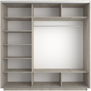 Шкаф 3-дверный Экспресс (Зеркало/ДСП/Зеркало), 1800х600х2400, шимо светлый в Челябинске - предосмотр 1