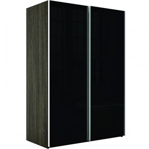 Шкаф 2-створчатый Эста (Стекло черное/Стекло черное) 1800x660x2200, венге мали в Челябинске