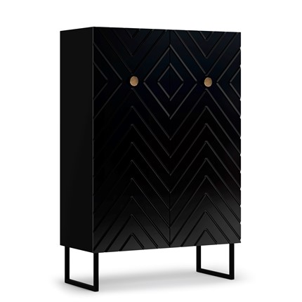 Шкаф низкий Марсель (Глянец Черный) в Миассе - изображение
