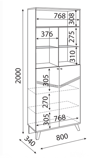 Шкаф-витрина Лимба М02 в Миассе - изображение 1