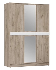 Шкаф трехдверный ШРК-3 Шарм с зеркалом Дуб Крафт Серый/Белый Бриллиант в Магнитогорске