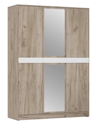 Шкаф трехдверный ШРК-3 Шарм с зеркалом Дуб Крафт Серый/Белый Бриллиант в Копейске - изображение