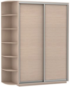 Шкаф 2-х дверный Хит (ДСП) со стеллажом, 1500x600x2200, дуб молочный в Магнитогорске