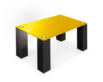 Стеклянный столик Колизей-8, черный/желтое стекло в Челябинске