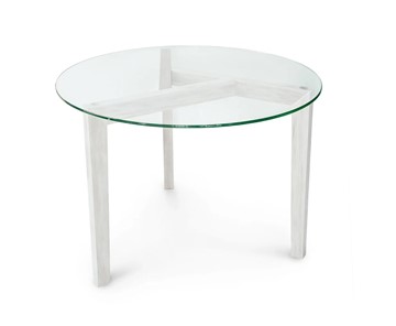Журнальный столик Оникс-7, Выбеленный дуб/Прозрачное стекло в Копейске