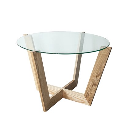Журнальный стол Оникс-10, Натуральный массив/Прозрачное стекло в Златоусте - изображение