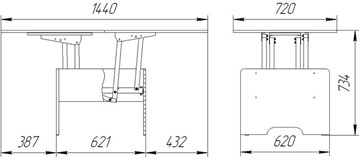 Складной стол-трансформер Дебют-5, венге светлый в Магнитогорске - предосмотр 1