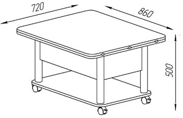 Складной стол-трансформер Дебют-3, серый/белый в Магнитогорске - предосмотр 3