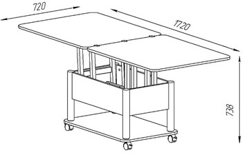Складной стол-трансформер Дебют-3, серый/белый в Миассе - предосмотр 4