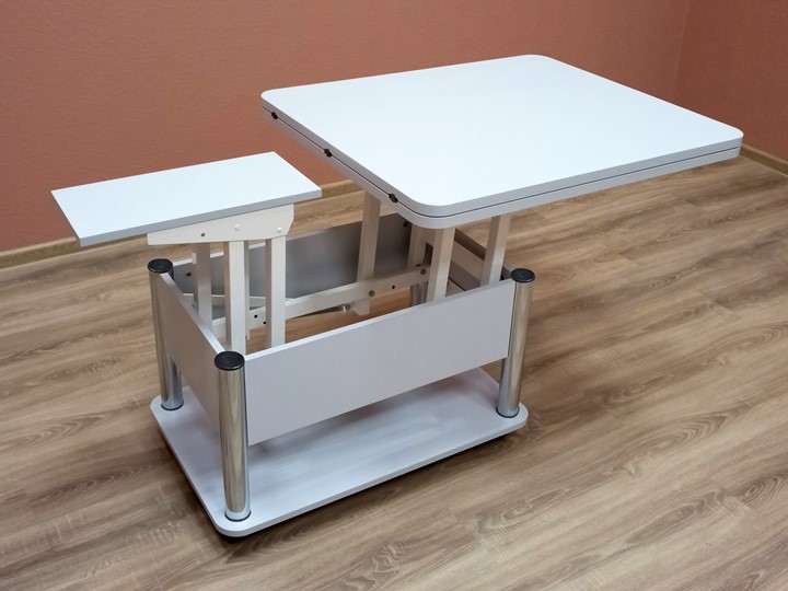 Журнальный стол-трансформер Дебют-3, серый/хром в Копейске - изображение 4