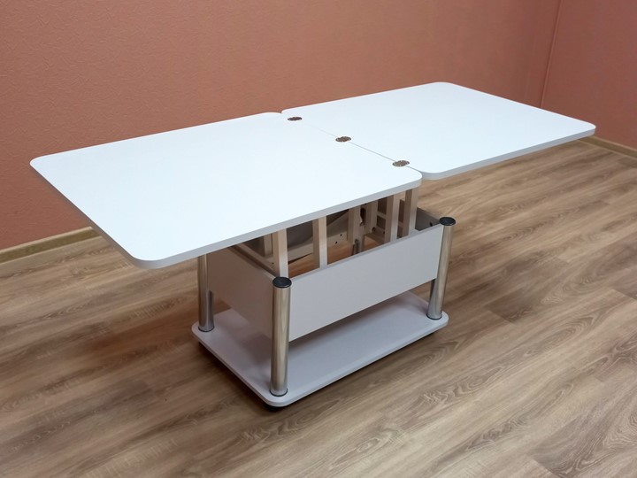 Журнальный стол-трансформер Дебют-3, серый/хром в Копейске - изображение 5
